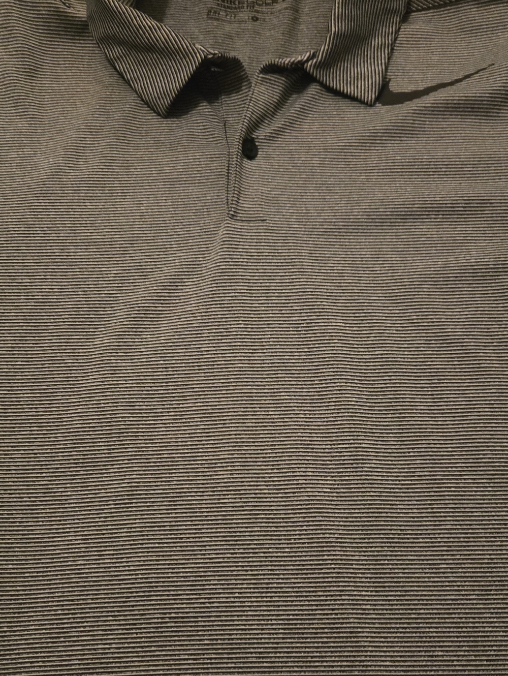 Nike Men's Black and White Micro-Stripe Polo